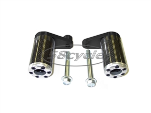 2007-2008 Yamaha R1 Carbon Fiber Inlay Frame Sliders 2007 2008
