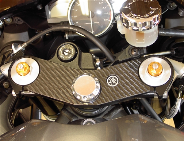 2002-2003 Yamaha R1 Carbon Fiber Triple Tree Cover / Key Guard 2002 2003