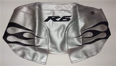 2004 Yamaha R6 Silver and Black Vinyl Protective Tank Bra/Cover/Wrap ...
