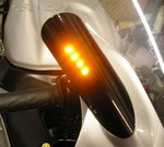 Custom Chrome ST Machine Pig Spotter 2 Mirrors with Amber LED Turn Signals
