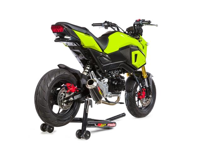 Hotbodies Racing Honda MSX125 Grom (2016-2022) MGP Exhaust - Full System Low Mount Carbon Fiber with Stainless End Cap (41602-2414)