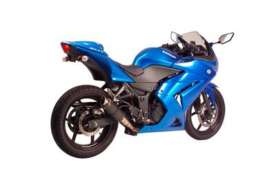 Hotbodies Racing: Kawasaki Ninja 250R (2008-2011) MGP (Grand Prix) Growler Slip on Exhaust - Carbon Fiber Canister - (50802-2400)