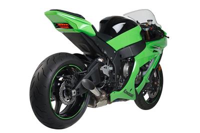 Hotbodies Racing: Kawasaki ZX10R (2011-2017) Slash Cut Megaphone Slip on Exhaust - (51101-2100)