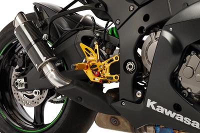 2011-2017 Kawasaki ZX10R Hotbodies Racing MGP RearSets - Gold (51101-2501)
