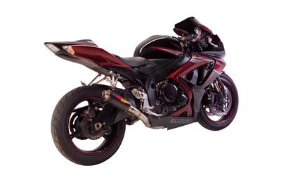 Hotbodies Racing: Suzuki GSXR600/750 (2006-2007) MGP (Grand Prix) Growler Slip on Exhaust - Carbon Fiber Canister - (60610-2400)