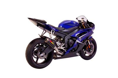 Hotbodies Racing: Yamaha YZF R6 (2006-2016) MGP (Grand Prix) Growler Slip on Exhaust - Carbon Fiber Canister - (80801-2400)