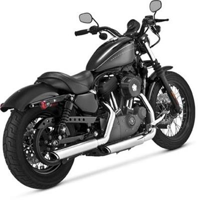 Vance & Hines (16839) Twin Slash 3" Slip-On Exhaust | Chrome | for 2004-2013 Harley Davidson XL 