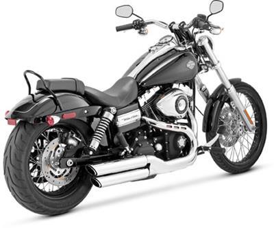Vance & Hines (16845) Twin Slash 3" Slip-On Exhaust | Chrome | for 2008-2017 Harley Davidson FXDF, FXDWG 