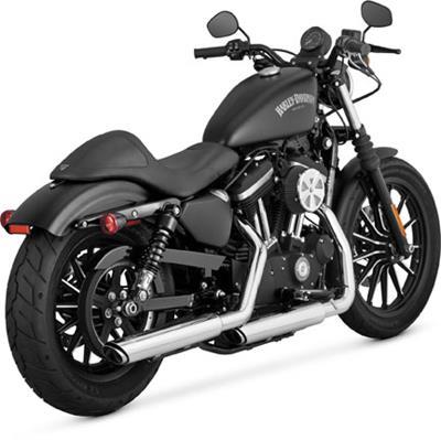 Vance & Hines (16861) Twin Slash 3" Slip-On Exhaust | Chrome | for 2014-2022 Harley Davidson XL 