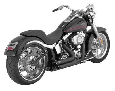 Vance & Hines (47221) Shortshots Staggered Exhaust System | Black | for 1986-2011 Harley Davidson FXST, FLST 