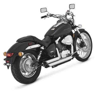Vance & Hines (18419) Shortshots Staggered Complete Full Exhaust System | Chrome | for 2004-2009 Honda VT750C Shadow Aero