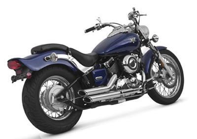Vance & Hines (18519) Shortshots Staggered Complete Full Exhaust System (Non-CA Model) | Chrome | for 2006-2015 Yamaha XVS650 V-Star